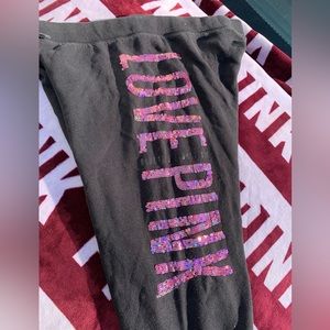 VS pink bling sequins cropped sweatpants